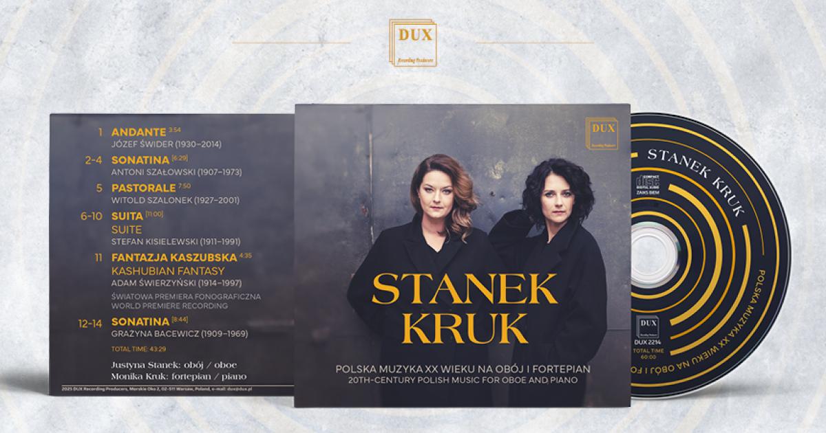 Justyna Stanek i Monika Kruk – mistrzowski dialog oboju i fortepianu na nowej płycie DUX.