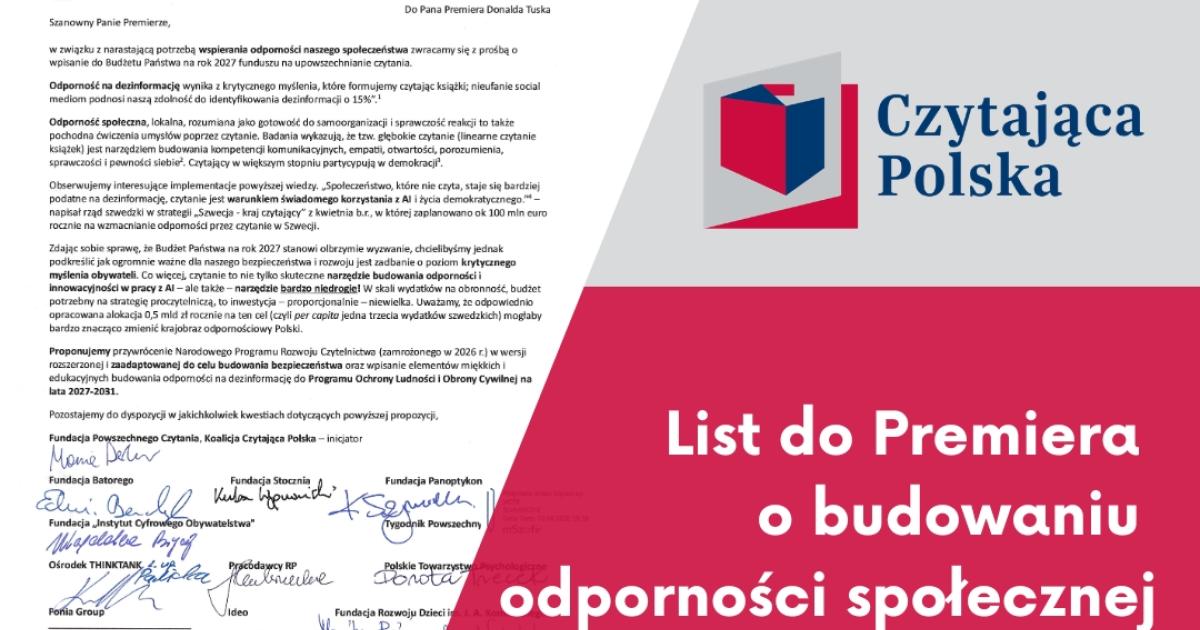 Polacy bez programu rozwoju czytelnictwa? Apel Koalicji Czytająca Polska do Premiera
