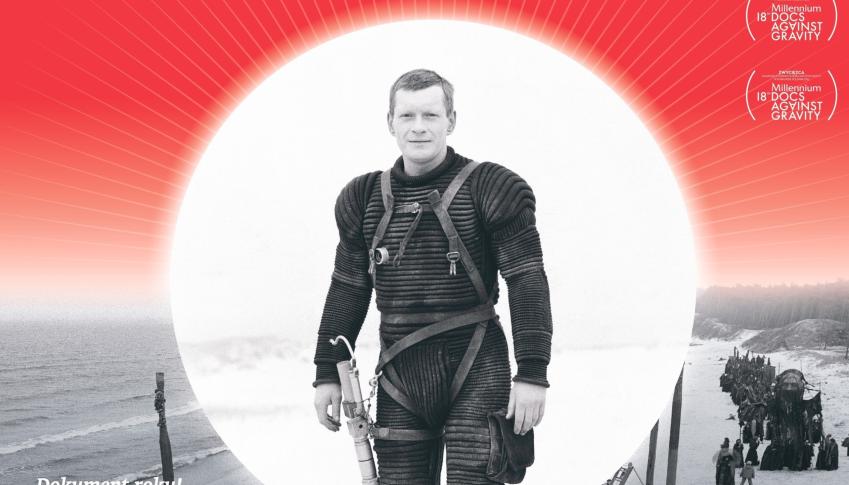 Ucieczka na srebrny glob, plakat filmu o Andrzeju Żuławskim