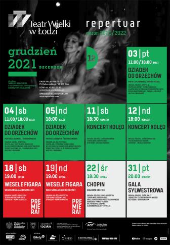 Repertuar na grudzień w Teatrze Wielkim w Łodzi