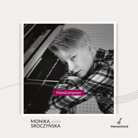 Debiutancka płyta Moniki Sroczyńskiej „PianoComposer”, okładka