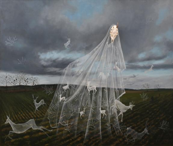 Polowanie, olej na płótnie, 160x190 cm , fot.archiwum artystki