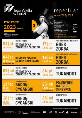 Marzec 2023 w Teatrze Wielkim w Łodzi