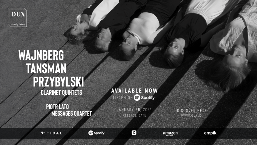 Klarnet i smyczki – Piotr Lato i Messages Quartet na płycie wydawnictwa DUX