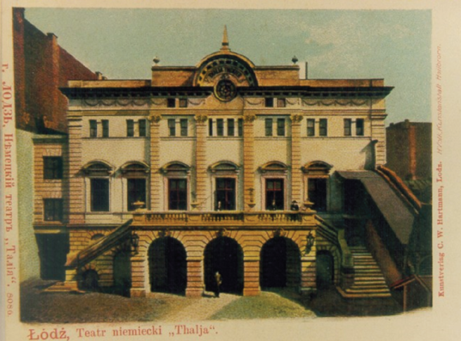 Rycina z budynkiem teatru „Thalia” – archiwum FŁ