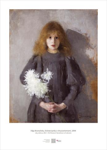 Olga Boznańska, Dziewczynka z chryzantemami, 1894, Muzeum Narodowe w Krakowie – jeden z wydruków do projektu Muzeum w Liceum Olga Boznańska, Dziewczynka z chryzantemami, 1894, Muzeum Narodowe w Krakowie – jeden z wydruków do projektu Muzeum w Liceum