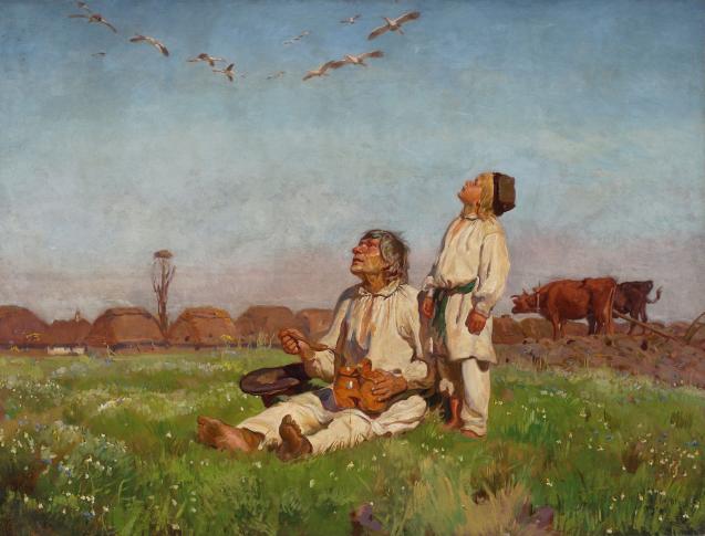 "Bociany" 1900 olej, płótno, Muzeum Narodowe w Warszawie "Bociany" 1900 olej, płótno, Muzeum Narodowe w Warszawie