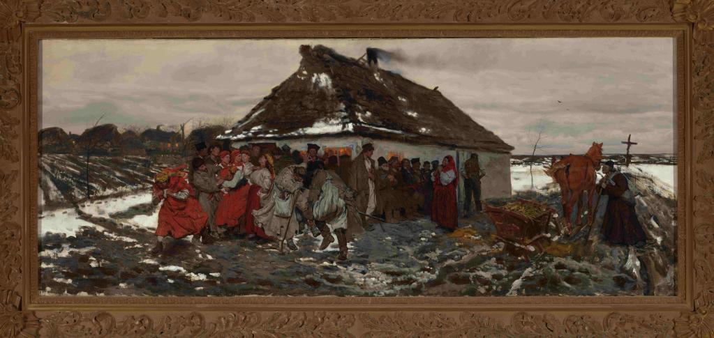 "Przed karczmą" 1877 olej, płótno, Muzeum Narodowe w Warszawie "Przed karczmą" 1877 olej, płótno, Muzeum Narodowe w Warszawie