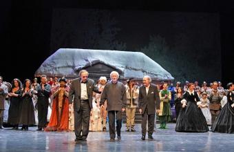 Artyści Teatru Wielkiego w Łodzi, dyrygenci- Andrzej Knap, Wojciech Michniewski i Tadeusz Kozłowski; fot. Joanna Miklaszewska