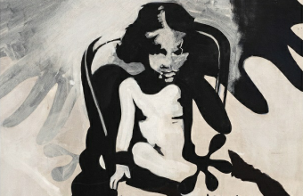 fragment obrazu Antoniego Fałata „Rozdziobią nas kruki, wrony”, b.d., płótno, akryl, 145x113 cm