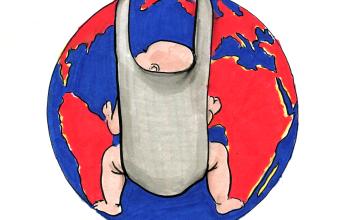 Bartłomiej Kiełbowicz, „Kryzys klimatyczny”, 2023, rysunek na papierze, akwarela, 22,4 x 32,6 cm