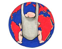 Bartłomiej Kiełbowicz, „Kryzys klimatyczny”, 2023, rysunek na papierze, akwarela, 22,4 x 32,6 cm