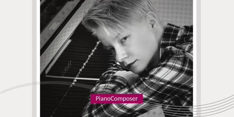 Debiutancka płyta Moniki Sroczyńskiej „PianoComposer”, okładka