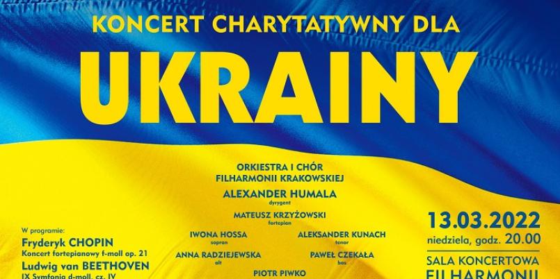 koncert charytatywny dla Ukrainy w Filharmonii Krakowskiej