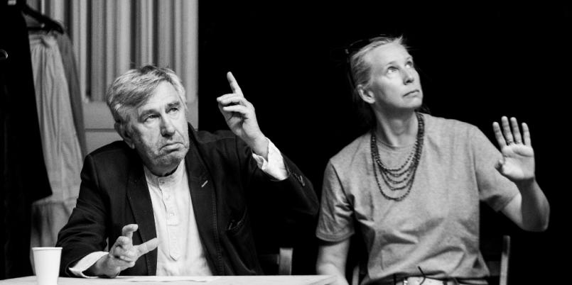 Próby KSIĄG JAKUBOWYCH: Jerzy Radziwiłowicz, Magdalena Warzecha. Fot. Marta Ankiersztejn 