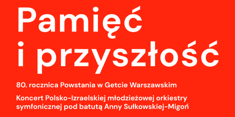 Koncert „Pamięć i Przyszłość” z okazji 80. rocznicy Powstania w Getcie Warszawskim